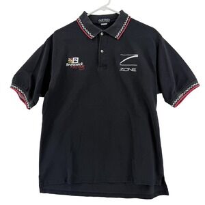 Vintage Brunswick Racing Zone Polo Shirt Mens Medium Black Made USA 90s
